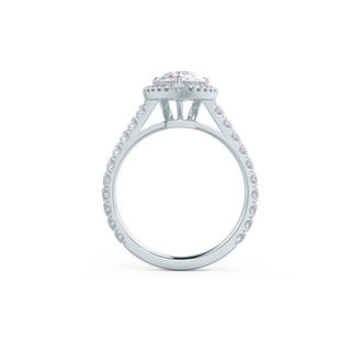 2.0CT Pear Cut Moissanite Halo Pave Diamond Engagement Ring