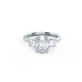 1.50CT Oval Cut Moissanite Three Stone Engagement Ring