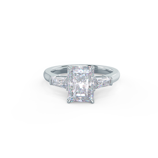 2.50CT Radiant Cut Moissanite Baguette Diamond Engagement Ring