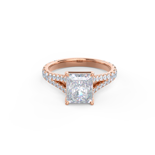 2.50CT Radiant Cut Moissanite Trellis Split Shank Diamond Engagement Ring