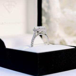 2.0CT Round Brilliant Cut Moissanite Halo Diamond Engagement Ring