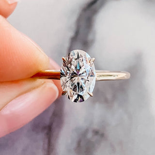 3.0CT Oval Cut Moissanite Solitaire Engagement Ring