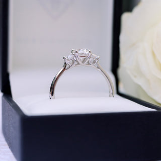 1.50CT Oval Cut Moissanite Three Stones Engagement Ring