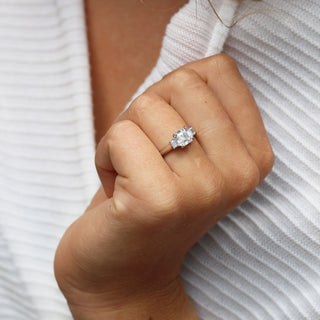 1.0CT Asscher Cut Moissanite Emerald Diamond Engagement Ring