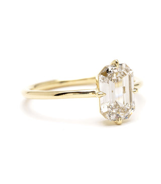 1.63CT Emerald Cut Moissanite Solitaire Engagement Ring