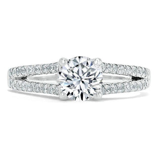 0.75 CT Round Cut Solitaire Split Shank Style Moissanite Engagement Ring