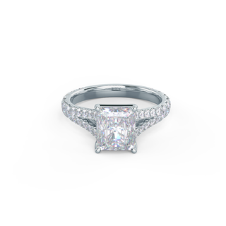 2.50CT Radiant Cut Moissanite Trellis Split Shank Diamond Engagement Ring