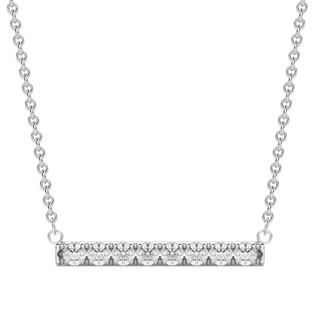 0.24 CT Round Cut Moissanite Bar Setting Necklace